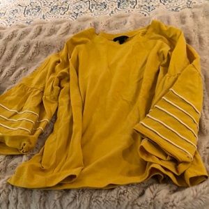 Gold bell-sleeved top J Crew